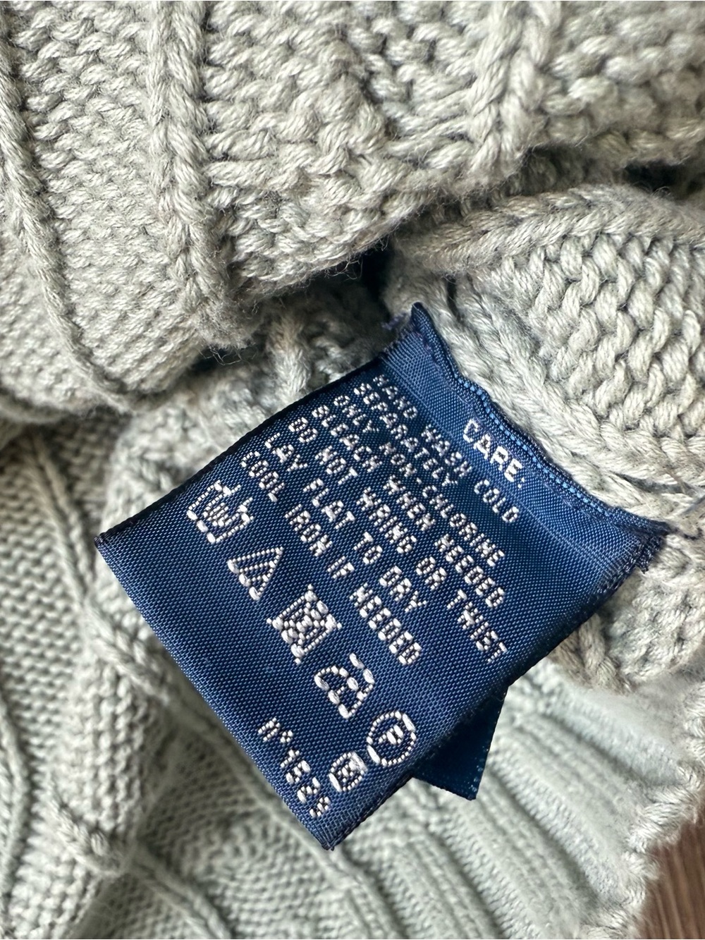 Ralph Lauren Cable Knit Cotton Sweater Green Gray Purple Pony Size L - Picture 4 of 7
